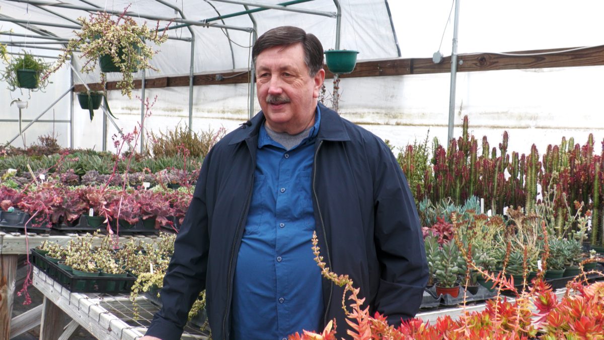 Tom Keith, owner of The Flower Bed Nursery, talked to reporters about the influence his faith has had on his business.