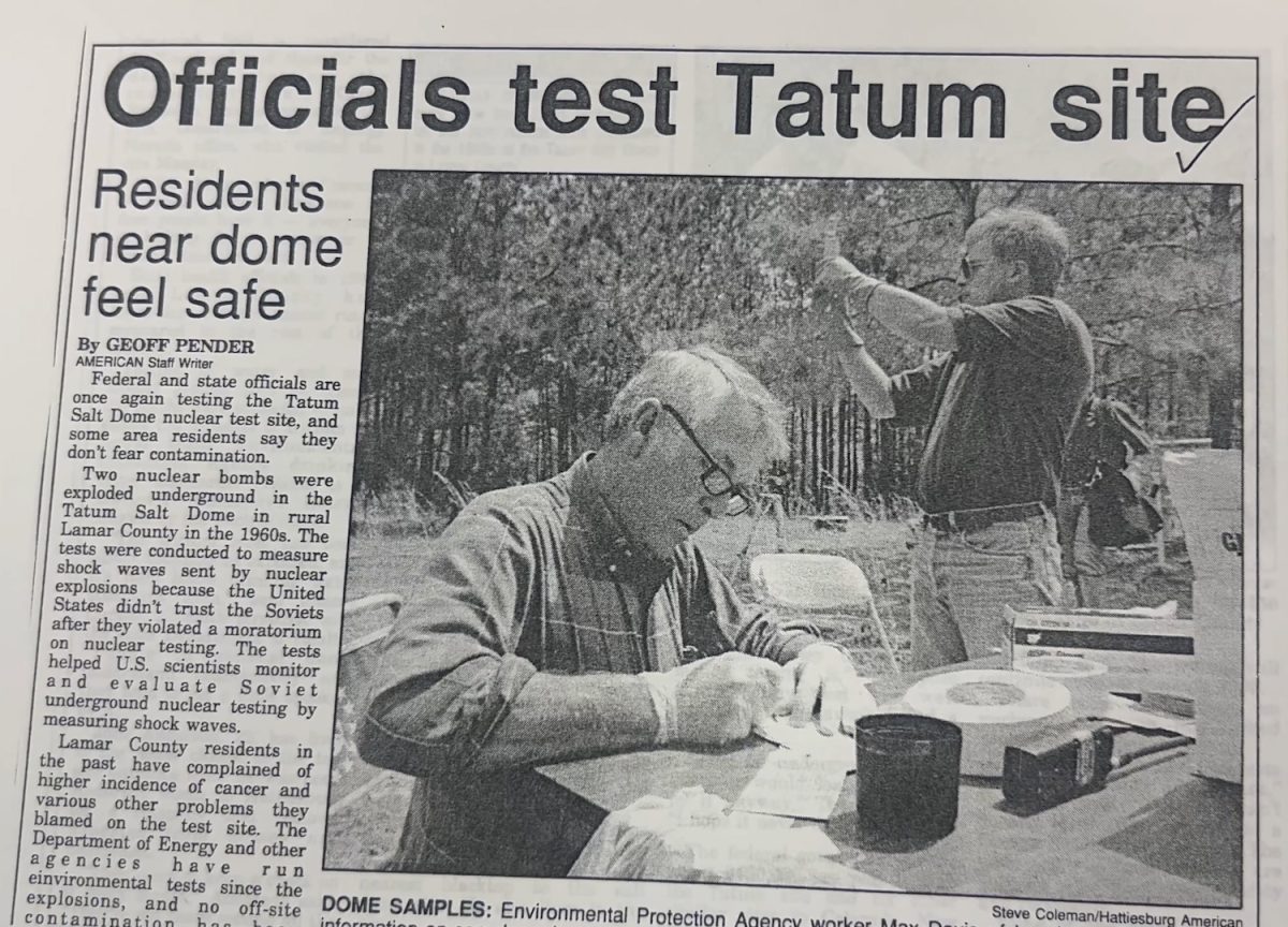 University Libraries Special Collections at USM highlights archived newspapers expressing concerns regarding nuclear testing in the Salmon Test Site (Tatum Salt Dome) in Lamar County in March 2025.