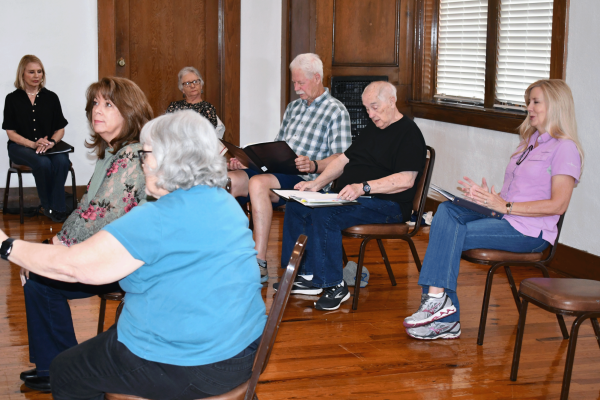 Members of the Legacy Actors Theatre Experience gather for rehearsal inside the Hattiesburg Cultural Center. The group, in its fourth season, performs award-winning readers theatre for local audiences.