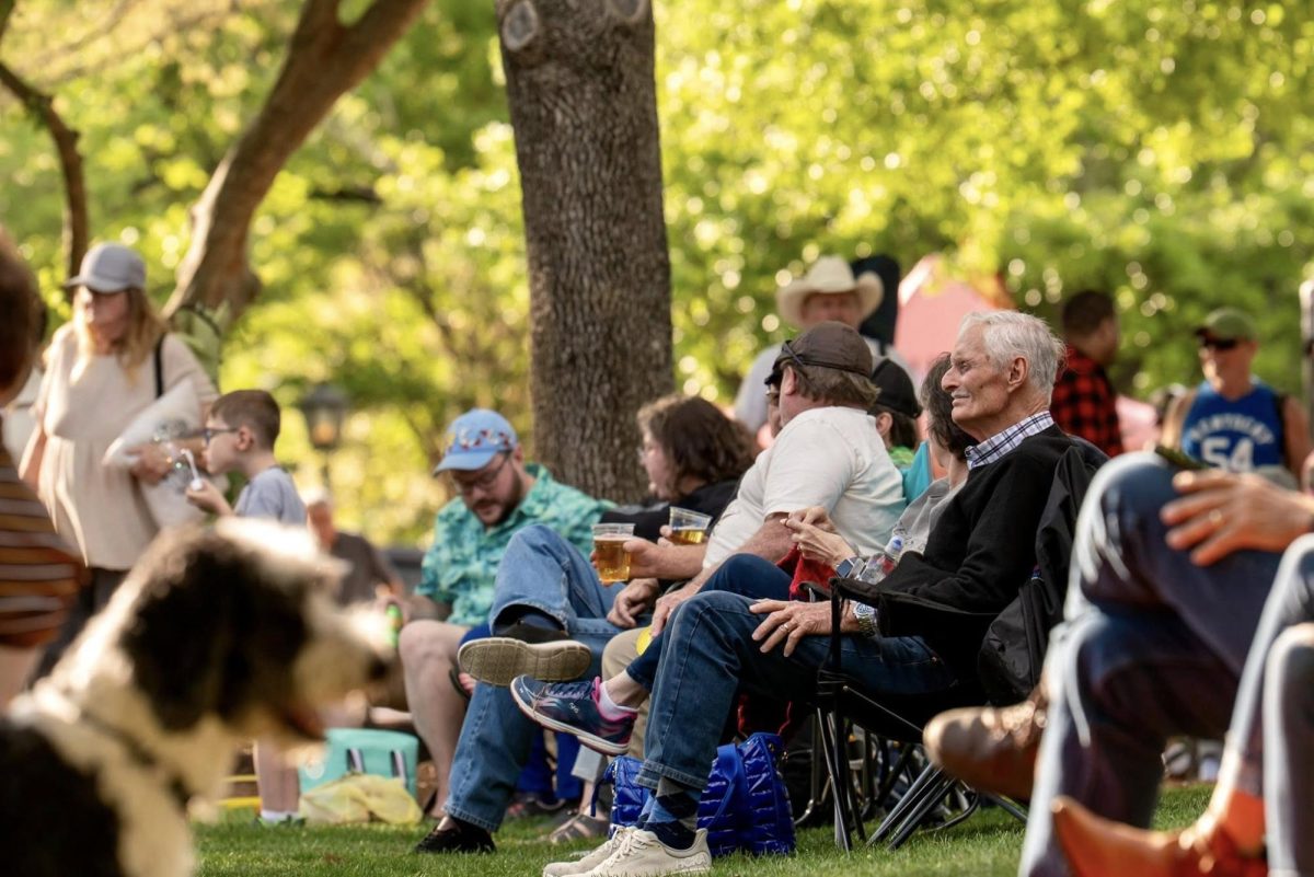 Attendees fill Town Square Park during a Live at Five concert in Hattiesburg. The free outdoor series features live music, food vendors and family-friendly activities.