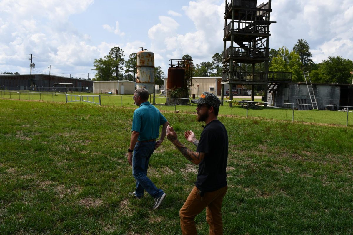 Jacob Guthrie and Pete Taggard walk across the city approved lot in Picayune where they plan to build a community skatepark. The project includes plans for a refurbished basketball court, a walking track and pickleball courts. “(We want) like a literal third space for like a more matured playground to where ages 10 to 12 to whenever, like it's built for them. A third space –– greenspace –– somewhere to just come sit and hang out,” Guthrie explained.