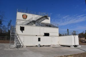 A three-story building serves as the current fire training facility.