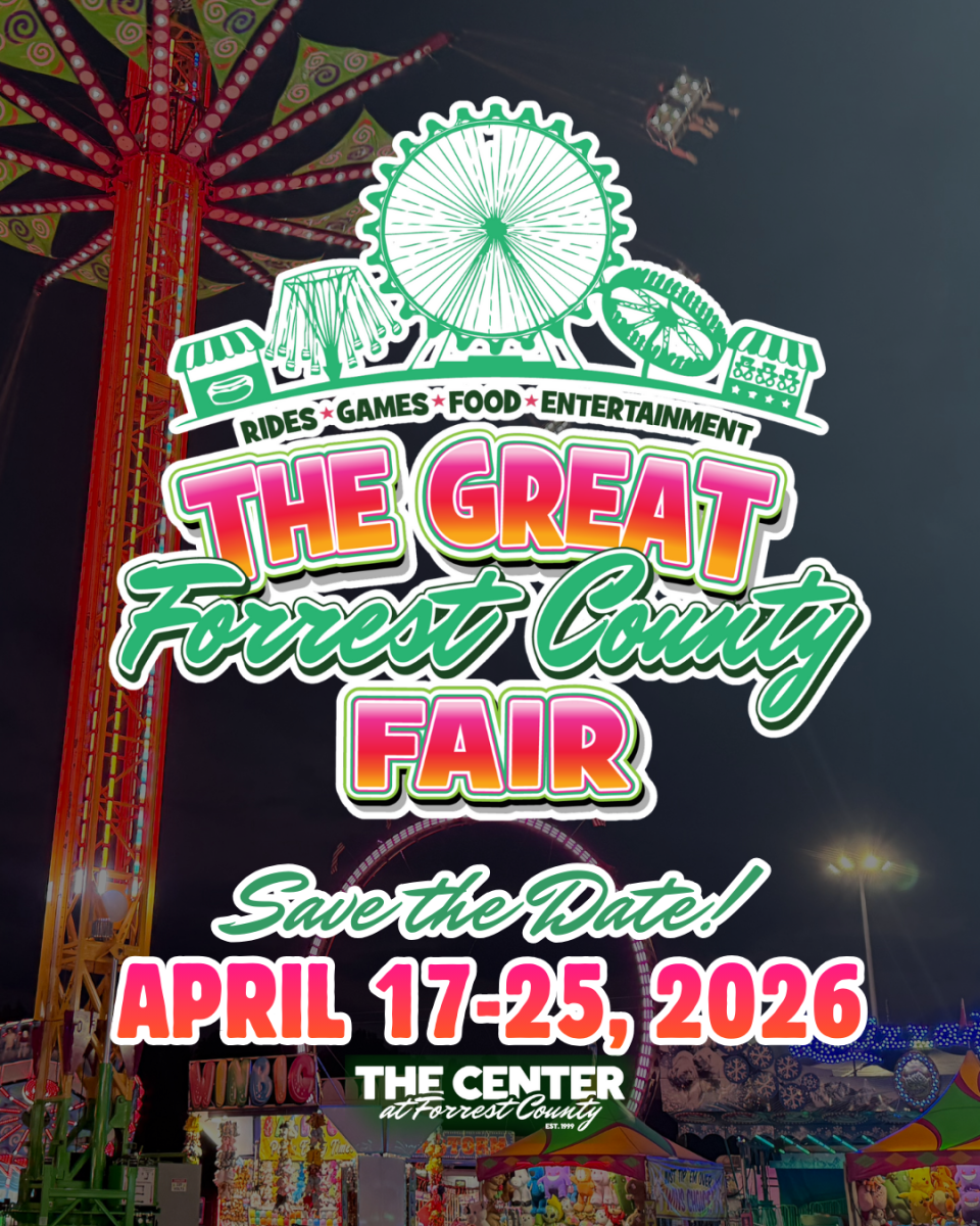 Promotional flyer for “The Great Forrest County Fair,” including the event date and logo.